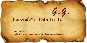 Gorzsás Gabriella névjegykártya